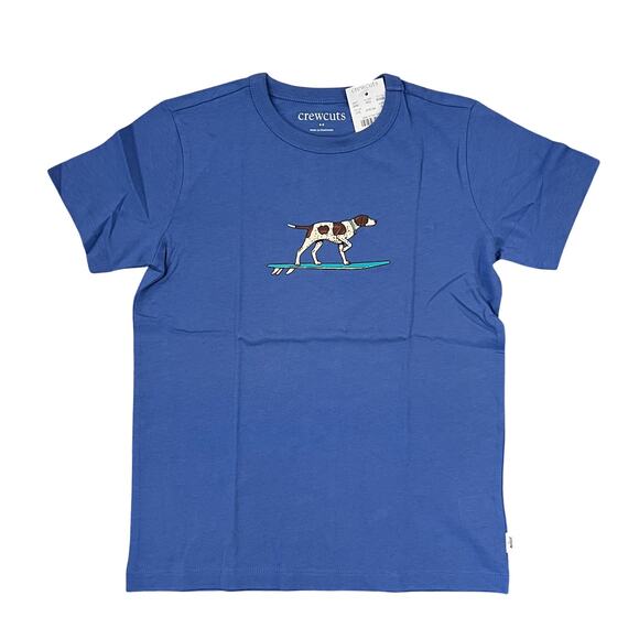 NWT J Crew Blue Boys' Surfer Dog Graphic Tee - Picture 1 of 9